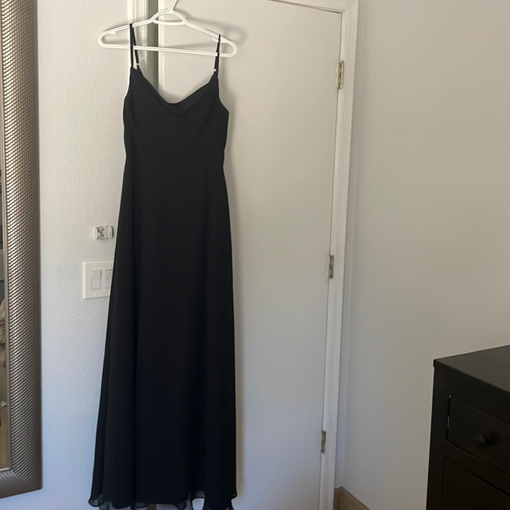 AZAZIE Black Chiffon Floor length Bridesmaid Dress